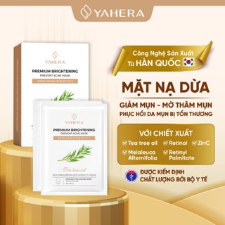 Mặt nạ dừa ngừa mụn cao cấp YAHERA Premium Whitening Mask Sheet giảm mụn, cấp ẩm,làm dịu da, phục hồi da tổn thương 22g