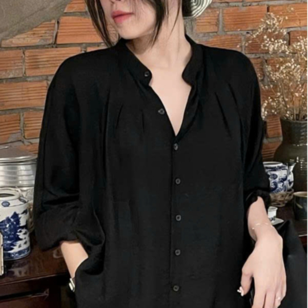 Áo Sơ Mi Nữ, Áo Sơ Mi Thiết Kế Dài Tay Mùa Hè Dáng Basic Thắt Dây Eo