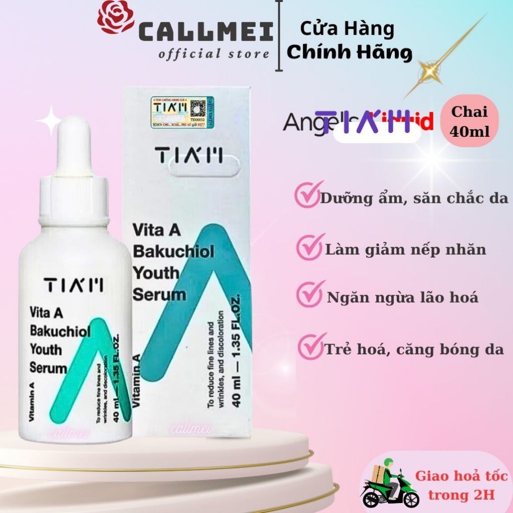 Serum Chống Lão Hoá, Dưỡng Da Trẻ Hoá TIAM Vita A BakuChiol Youth Serum 40ml Hàn Quốc