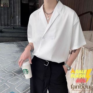  Áo Sơ mi Nam Cổ Thiết Kể Giả Veston Tay Ngắn_Fanbou_FAN020 