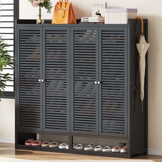 Tủ giày tre cửa nan thoáng khí , kệ đựng giày dép nhiều tầng, Tủ giày đa năng cửa mở