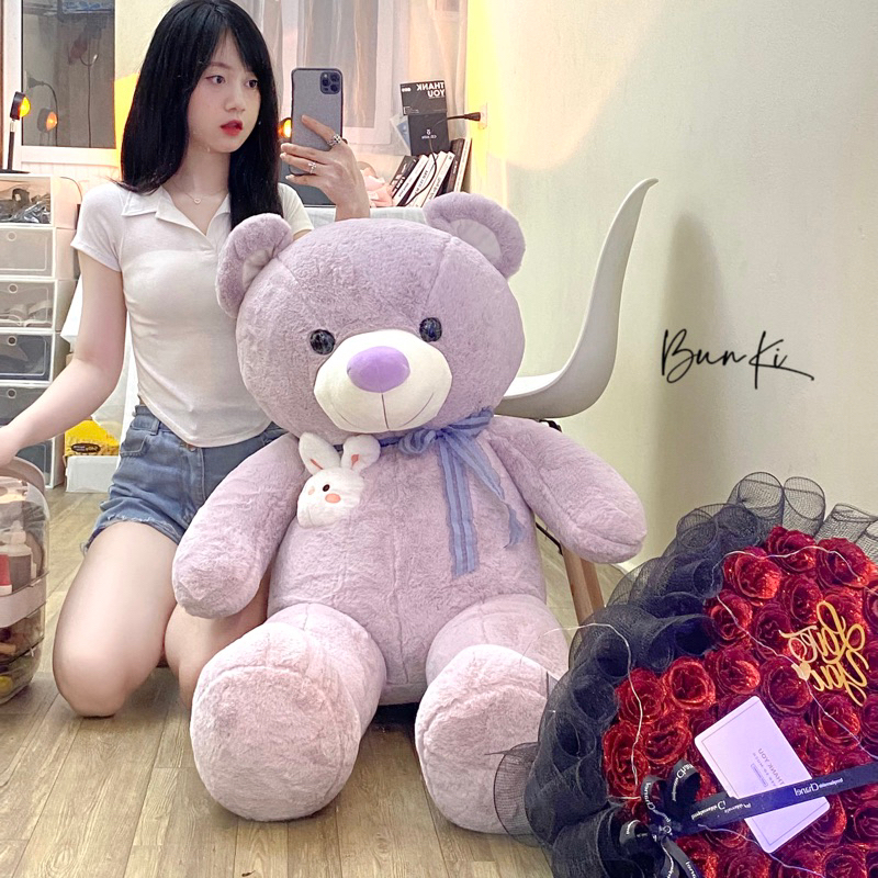  GẤU BÔNG TEDDY VIOLET BUNNY 1M2 CAO CẤP BUNKI 