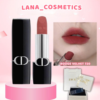 Full màu son thỏi lì Dior Rouge Velvet bản 2024,Nắp hít nam châm,Chất son lì mịn màng,mềm mại-KÈM TÚI VÀ HỘP