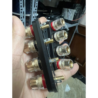 cọc loa, hậu loa, máng loa, sau loa thanh 4 cọc cao cấp đa năng cắm bắp chuối, mỏ chim, càng cua, đấu dây loa trực tiếp