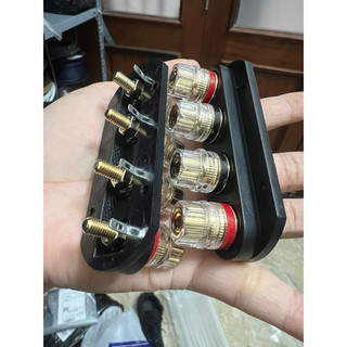 cọc loa, hậu loa, máng loa, sau loa thanh 4 cọc cao cấp đa năng cắm bắp chuối, mỏ chim, càng cua, đấu dây loa trực tiếp
