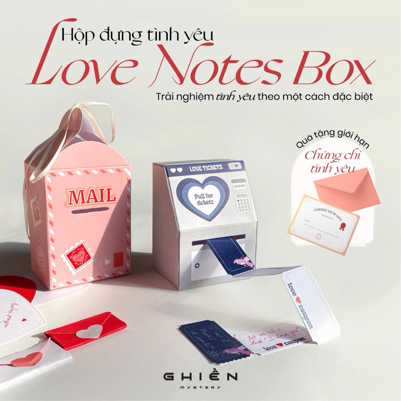 "Love Notes"- Set quà handmade cá nhân hóa với Love Tickets, Mailbox, trải nghiệm tình yêu cách mới