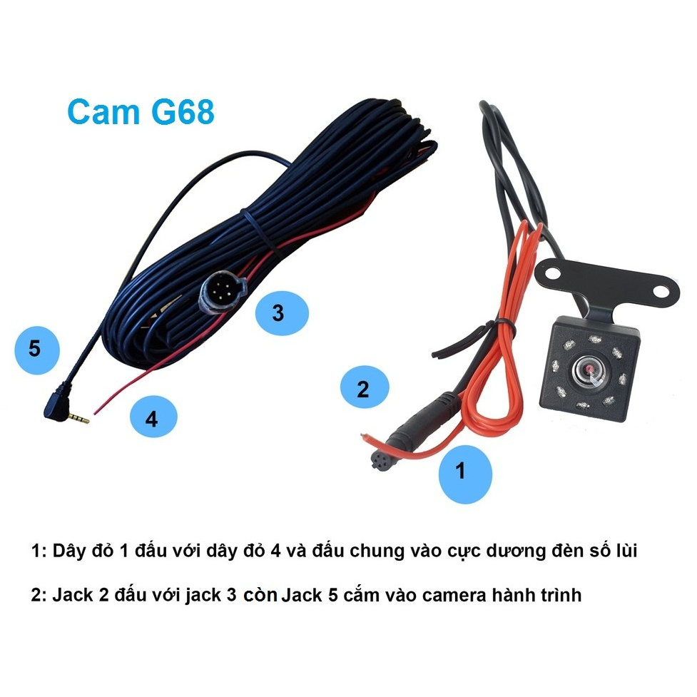 Dây tín hiệu 2.5 cho Cam lùi của Vietmap G68 (5 chân) / G79 (4 chân)