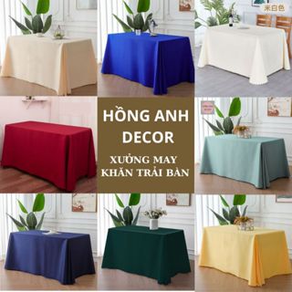 Khăn Trải Bàn Vải Polyester Cao Cấp  Họa Tiết Trơn Khăn Trải Bàn Khách Sạn Nhà Hàng Khăn Trải Bàn Hội Nghị Văn Phòng