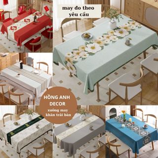 [Cao Cấp] Khăn Trải Bàn PVC Họa Tiết Hoa Tinh Tế Khăn Trải Bàn Chống Thấm Nước Khăn Trải Bàn Decor Khăn Trải Bàn Ăn