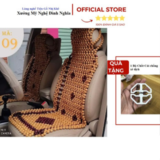 Lót ghế ô tô hạt gỗ Thông Rẻ Đẹp Sang Mát Sa mông Thoáng khí giảm đau mỏi lưng đan dây dù