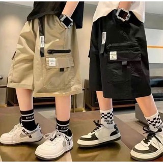 [18-50kg] Quần Soóc KAKI Mềm Cho Bé Trai, túi hộp cá tính, Mùa Hè 2025