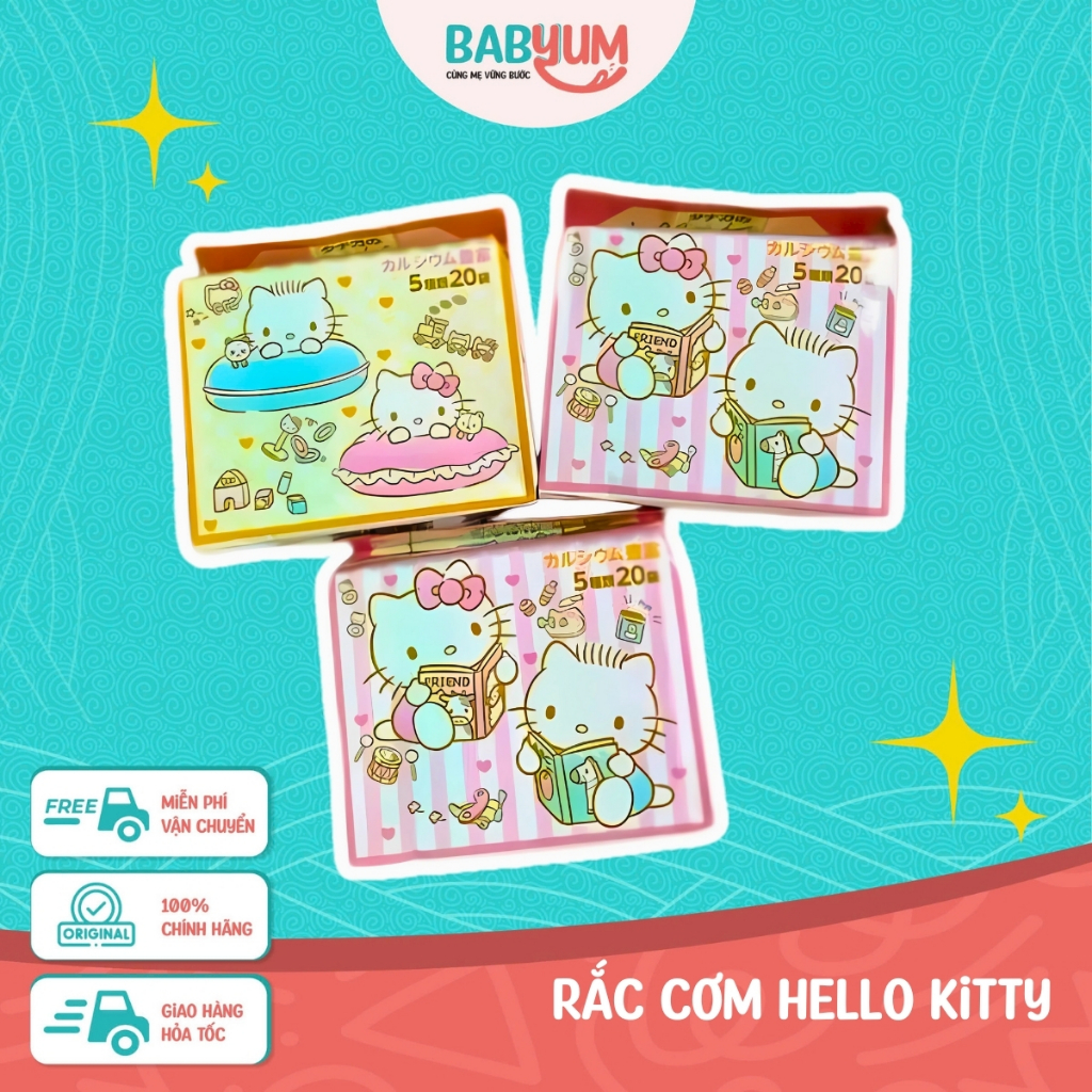 Gia vị rắc cơm Hello Kitty cho bé 20 gói nhỏ hương cá bào rong biển