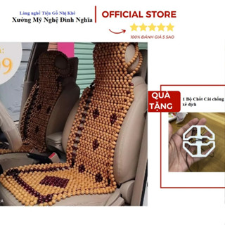 Lót ghế ô tô hạt gỗ Thông giá rẻ sang đẹp Mát Sa Thoáng khí giảm đau mỏi lưng đan dây dù