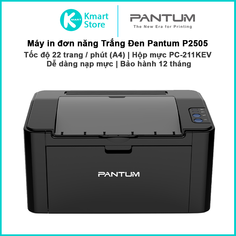 Máy in đơn năng trắng đen Pantum P2505 | 22 ppm (A4) | Hộp mực in lên tới 1600 trang | Nạp mực dễ dà