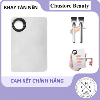 [Free Ship] Bộ Dụng Cụ Khay Trộn Tán Kem Nền Bằng Thép Chính Hãng Chống Gỉ Dễ Vệ Sinh