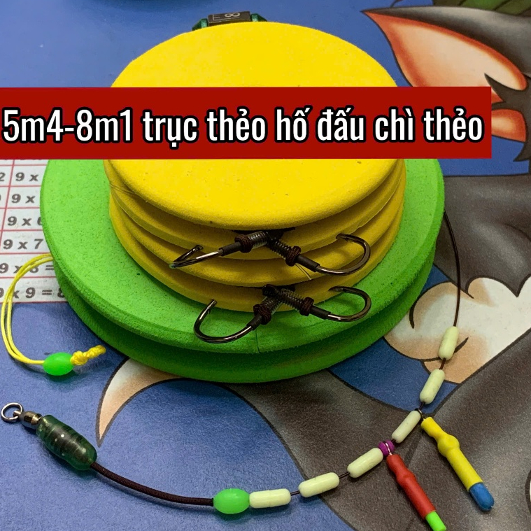 [5M4 - 8M1] Combo Hố Đấu: 1 Trục 2 Thẻo Câu Cá Trắm Đen