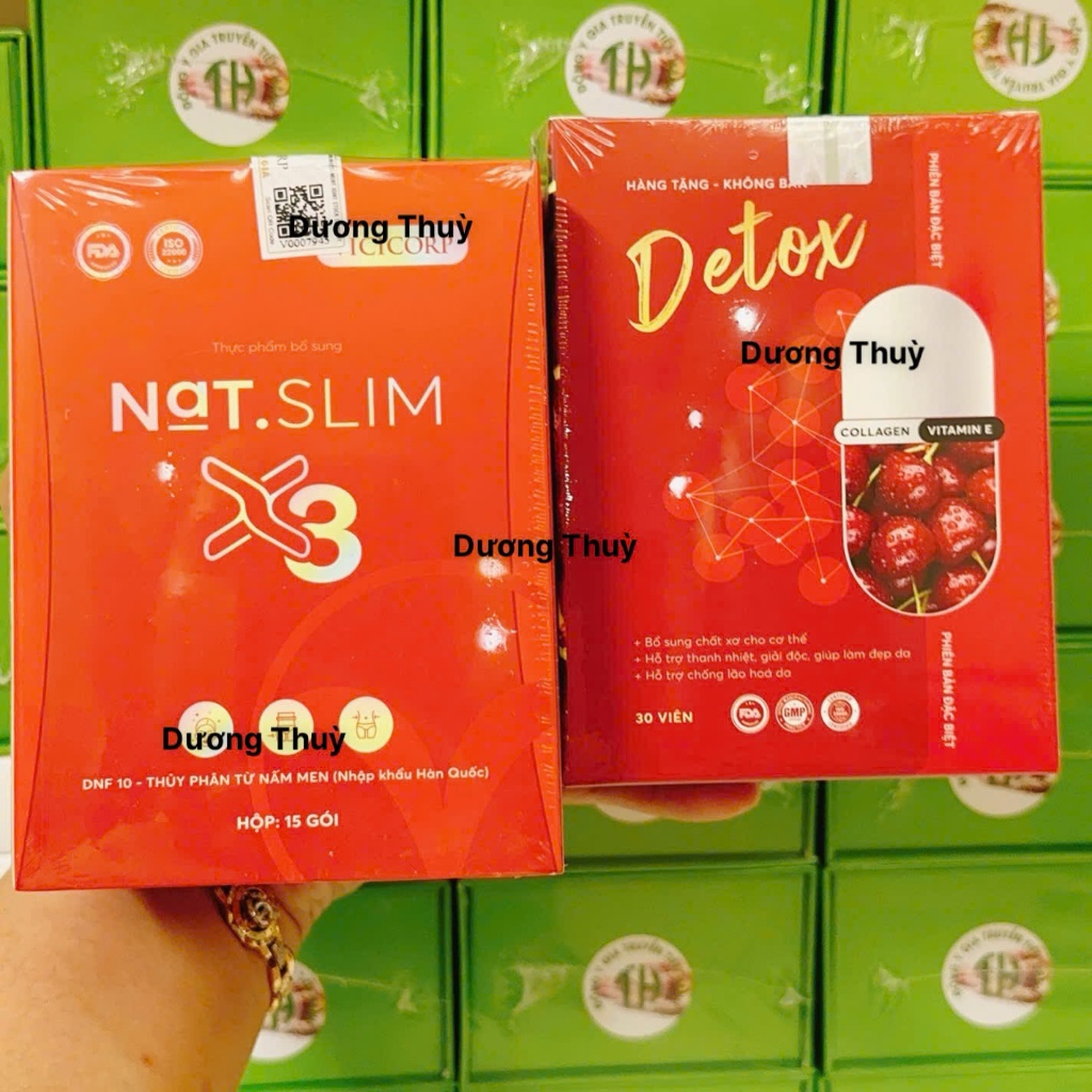 Giảm Cân Nat.Slim X3 Chính Hãng ViCiCorp, Nat Slim X3 Giảm Cân dành cho cơ địa khó giảm tặng kèm Det