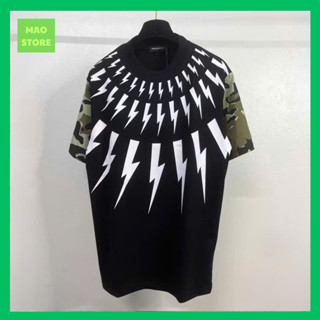 Áo Phông Nam Nữ Premium Cotton PB In Hoạ Tiết Dải Tia Sét Phối Tay Loang Rằn Ri Dành Cho Anh Em Boy Phố Đi Học Đi Chơi