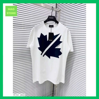 Áo Phông Nam Nữ Premium Cotton In Hình Logo Lá Chữ DSQ2 Trước Ngực - Áo Cộc Tay Siêu Cấp Dành Cho Anh Em Boy Phố 2024