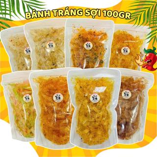 Tiệm Bánh Tráng Cute 100g Bánh tráng sợi ớt rim, bò, gà, rong biển đủ vị túi zip Snack Cay Ăn Vặt