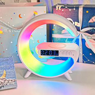 Loa Bluetooth tích Hợp Sạc Không Dây , Đồng Hồ , Báo Thức , Đèn Ngủ Nhiều Màu Sắc Hot Trend