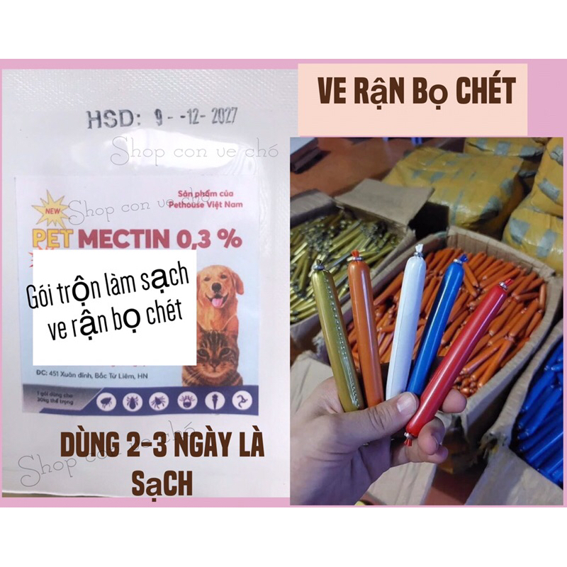 Combo 5 Xúc Xích ,gói trộn ăn ve rận cho chó mèo (1 gói )