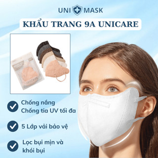 [150 Chiếc] Khẩu trang toàn mặt 9A UNICARE CHÍNH HÃNG khẩu trang 4 lớp kháng khuẩn, chống nắng, chống bụi mịn