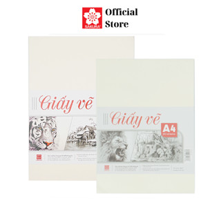 3 Tập 20 Tờ Giấy Vẽ A3/A4 Hồng Hà Định Lượng 100GSM - 4943/4944