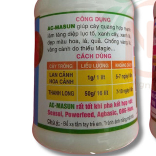 Phân Bón AC MASUN Hũ 100g – Phân Bón Trung Lượng Manhe - Sunfat Chống Vàng Lá, Vàng Cành