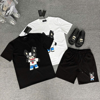 Bộ Quần Áo Nam DSQ In Hoạ Tiết chó Chất Vải cotton cao cấp co dãn  bộ nam dsq 2 màu đen trắng mã chú chó dsq