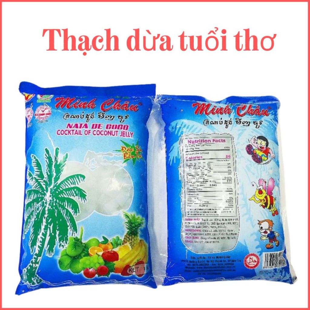 Thạch Dừa Minh Châu Ăn Liền (1kg) Thanh Mát -Hương Vị Ngọt Ngào Gắn Liền Tuổi Học Trò!