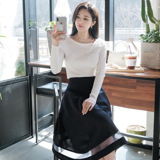 *Chân váy xòe phối lưới chất tuyết mưa kiểu dáng sang trọng dễ phối đồ