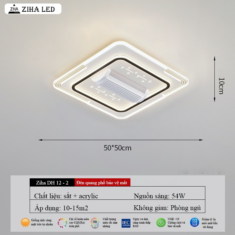 Quạt Đèn Âm Trần Không Cánh–LED 3 Chế Độ,6 Tốc Độ Gió,Điều Khiển Từ Xa,Phù Hợp Phòng Khách&Phòng Ngủ | BigBuy360 - bigbuy360.vn