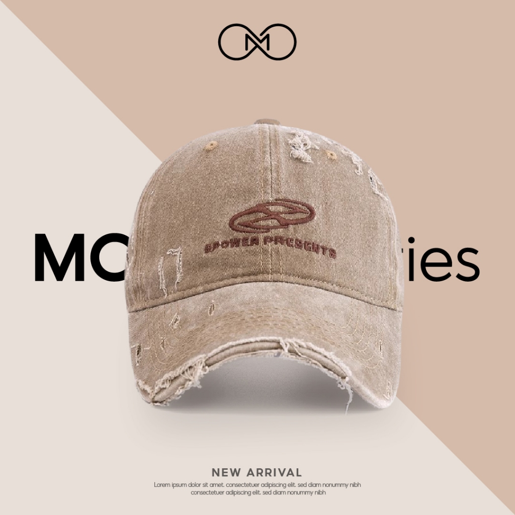 Mũ Lưỡi Trai Nam Nữ Vải Jean Rách Cá Tính Thêu Chữ X MC Accessories Nón Kết Unisex Form Mềm Hàng Quả