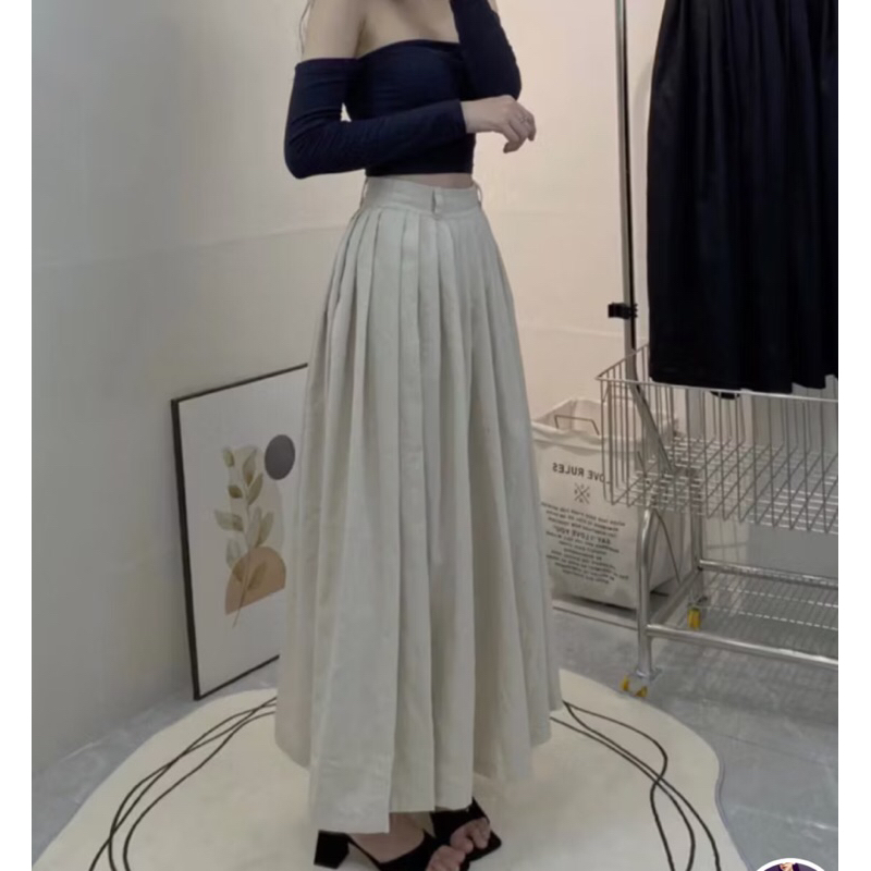 Chân váy Xếp li dáng dài 95cm