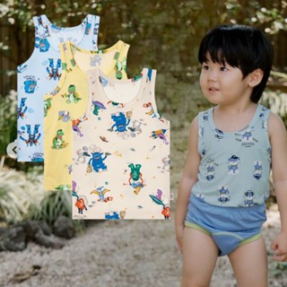 Áo sát nách chummy họa tiết nhí 4 màu mùa hè cho BÉ TRAI Nga Fish A3CH6