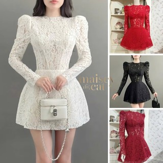 [MAISEY 991] Váy Ren Tay Dài Cao Cấp – Đầm Ren Dự Tiệc Sang Trọng, Form Ôm Xòe Tôn Dáng