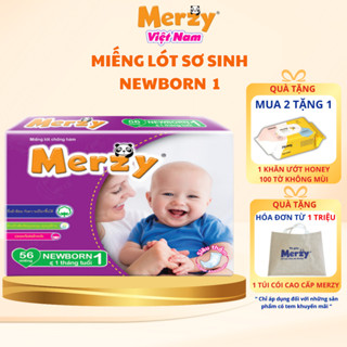Miếng Lót Sơ Sinh Merzy Mềm Mại Thoáng Khí, Bỉm Lót Sơ Sinh Newbone Siêu Thấm Gói 56/40 Miếng