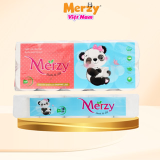 Giấy Vệ Sinh Merzy 10 Cuộn Siêu Dai Mềm Mại, Giấy Lụa 4 Lớp 1,5Kg Siêu Nhiều Giấy Siêu Tiết Kiệm