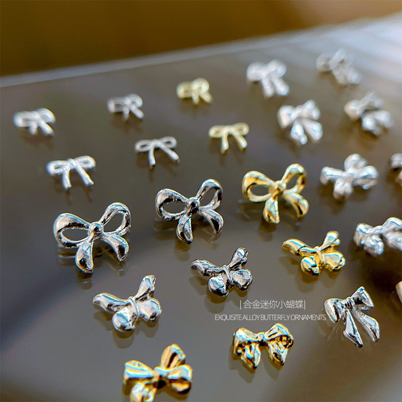 Tổng Hợp Charm Nail Hình Nơ, Charm Đính Móng Nơ Đá