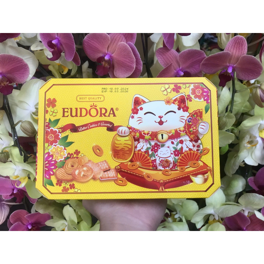 Bánh Quy TỔNG HỢP EUDORA MÈO THẦN TÀI [Hộp giấy] 110g [HSD 18.03.2026]