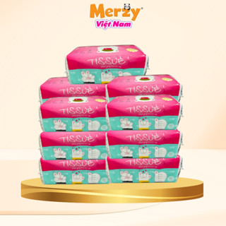 [Combo 7 Gói + Tặng 2 Gói] Giấy Ăn MERZY 280 tờ 2 Lớp Khăn Giấy Lụa Khô Mềm Mịn Khăn Giấy Rút Kích Thước 20cmx18,5cm