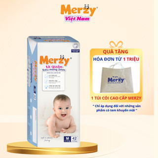 Tã Quần Merzy Cho Bé Siêu Mỏng 2mm Bỉm Cho Bé Khô Thoáng Gói Đại M42, L38, XL34 XXL30