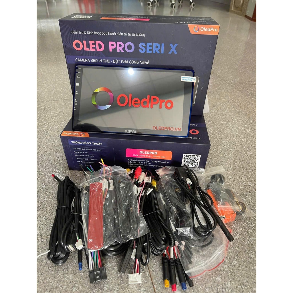 Màn hình Android Oledpro X5S 4Gb-32Gb kèm camera 360 độ toàn cảnh, ghi hình 4 mắt, Ram 4GB siêu mượt