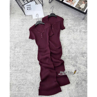 Váy Len Body Zraa Đỏ Mận Siu Hot [Sẵn Ship]