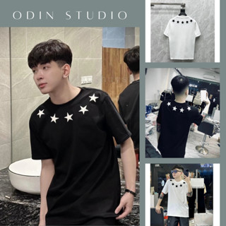 Áo Thun Nam Nữ Hình Ngôi Sao Quanh Cổ Áo Cực Chất - Áo Phông Nam Nữ Thêu Ngôi Sao Quanh Cổ Siêu Đẹp Siêu Hot 2025 - ODIN