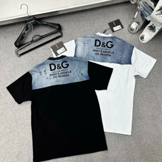 Áo Phông Nam Nữ DG Phối Bò Vải Xước Vai Xanh Loang Siêu Hot Hit Hè 2024, Áo Phông Hưởng Đá Boy Phố HOT 2025