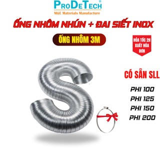 Ống nhôm nhún hút mùi chịu nhiệt thông gió bếp nướng máy sấy tặng kèm đai xiết inox 3m/ống