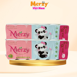 Combo 2 Dây Giấy Vệ Sinh Merzy 12 Cuộn Giấy Lụa 3 Lớp 1,7kg Siêu Dai Mềm Mại Tan Nhanh Trong Nước