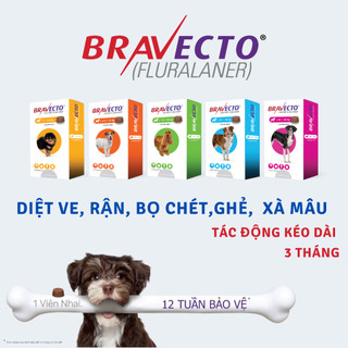  BRAVECTO VIÊN NHAI DIỆT VE CHO CHÓ 2-56KG 